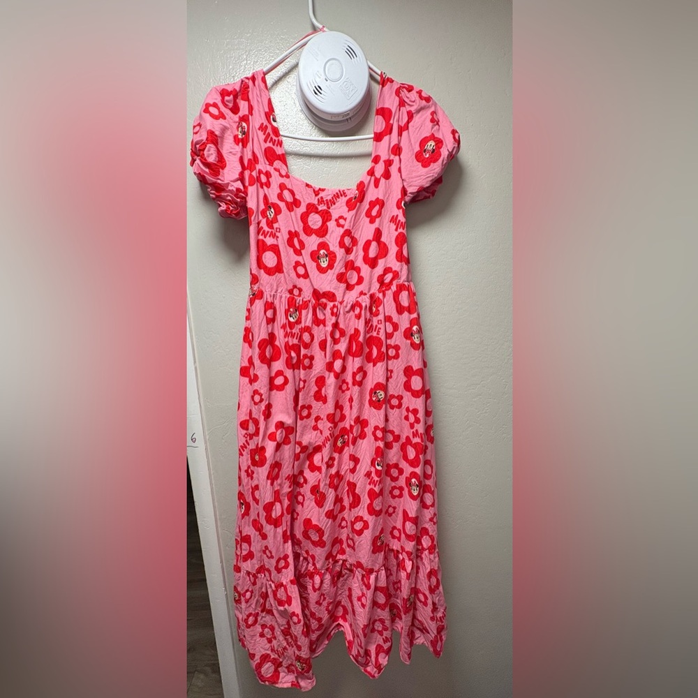 Disney Pink and Red Floral Midi Dress